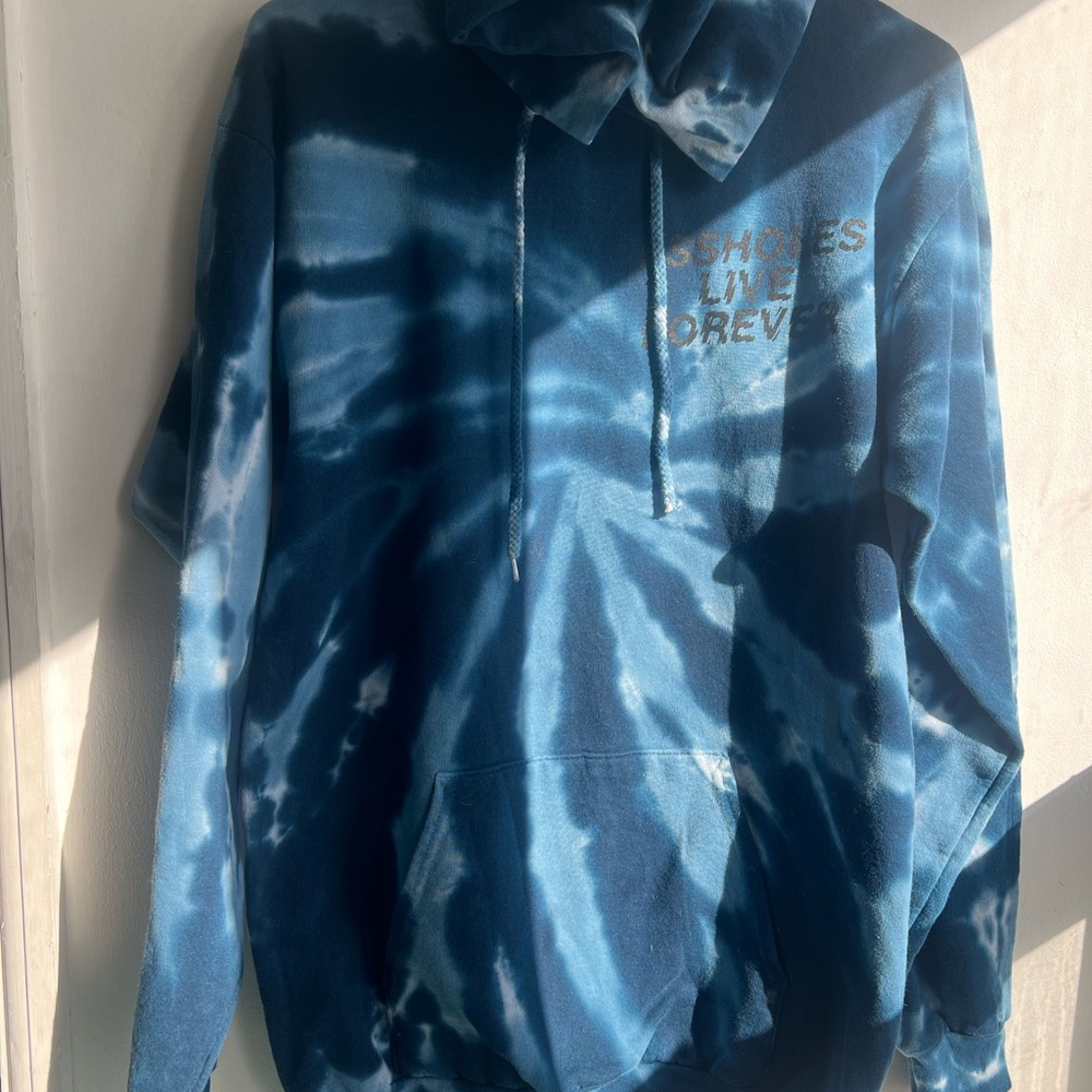Assholes Live Forever Graphic Hoodie small tie dye